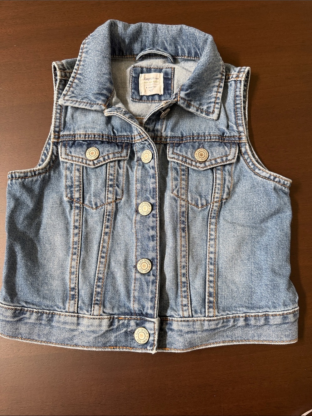 GAP Kids Light Blue Denim Sleeveless Jacket